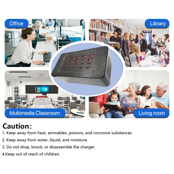 BLACKBIRD Hálózati Töltő 10xUSB-C + 10xUSB PD100W, Fekete