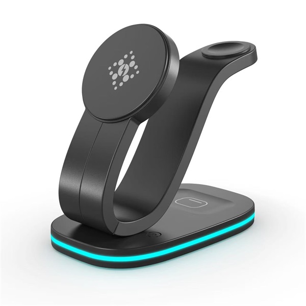 BLACKBIRD Vezeték nélküli töltő 3in1 mágneses B-28, Fekete