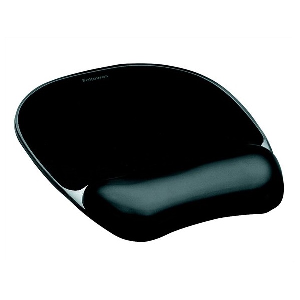 FELLOWES Egéralátét csuklótámasszal, géltöltésű,"Crystal™ Gel", fekete