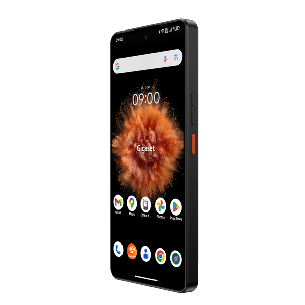 GIGASET GS6 okostelefon, 8/128, Android 15, cserélhető akku, vezeték nélküli gyorstöltés, IP68, 5G, OLED 6,7`