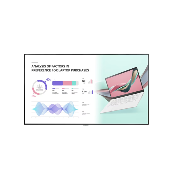 LG 24/7 IPS LFD 98" 98UH5J, 3840x2160, 500cd/m2, 3xHDMI/DP/DVI-D/USB 2.0/RS232C/RJ45/Audio/IR, hangszóró