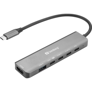 SANDBERG USB-C 6-in-1 MediaDock, 6xUSB/1xHDMI