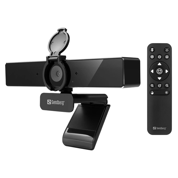 SANDBERG Webcam Pro Remote 4K, dual noise reduction, USB-A / USB-C, auto focus, auto light adjust, 5 év garancia