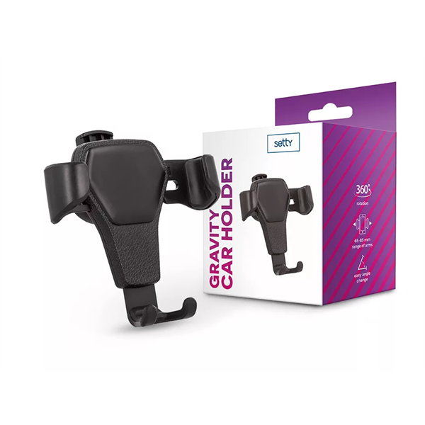 SETTY UNIVERZÁLIS SZELLŐZŐRÁCSBA ILLESZTHETŐ AUTÓS TARTÓ, FEKETE