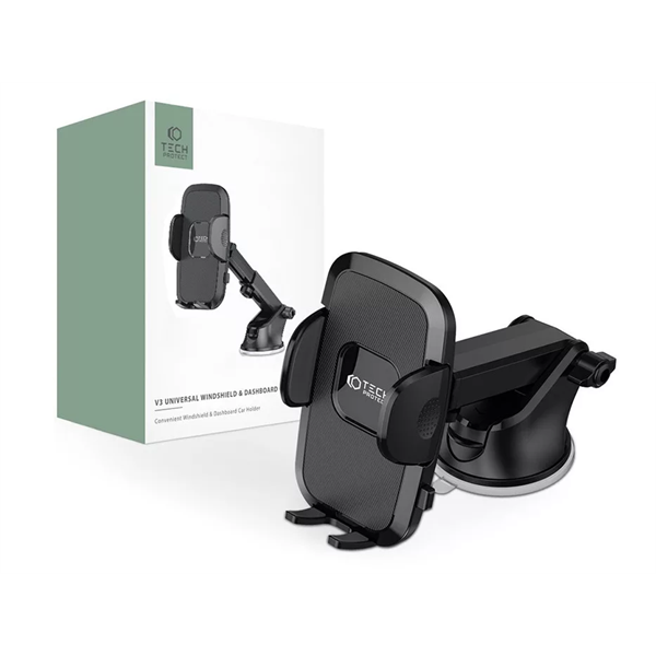 TECH-PROTECT UNIVERZÁLIS MŰSZERFALRA/SZÉLVÉDŐRE HELYEZHETŐ PDA/GSM AUTÓS TARTÓ - FEKETE