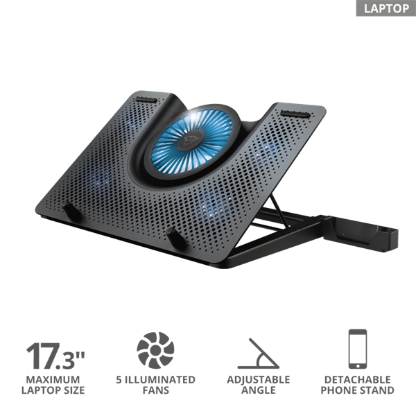 TRUST Laptop hűtőállvány 23581 ( GXT 1125 Quno Laptop Cooling Stand)