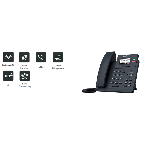 YEALINK Telefon - SIP-T31W HD IP Wi-Fi, 2 vonalas