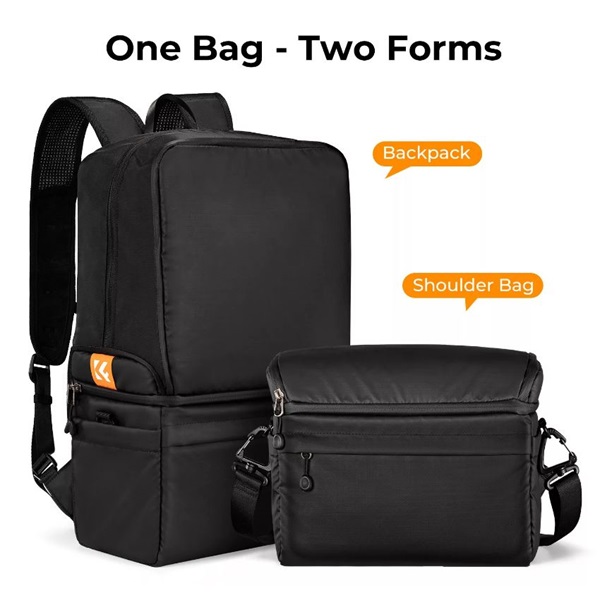 K&F Concept oldaltáska, 7L, vízlepergető anyag, fekete