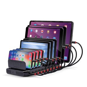 LINDY 10x USB-A töltő/töltőállomás mobiltelefonokhoz és tabletekhez, 96W, 10 port