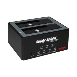 ROLINE Dokkoló állomás USB 3.2 Gen 1 USB-C - HDD/SSD 2,5"/3,5", HDD klón funkcióval, fekete