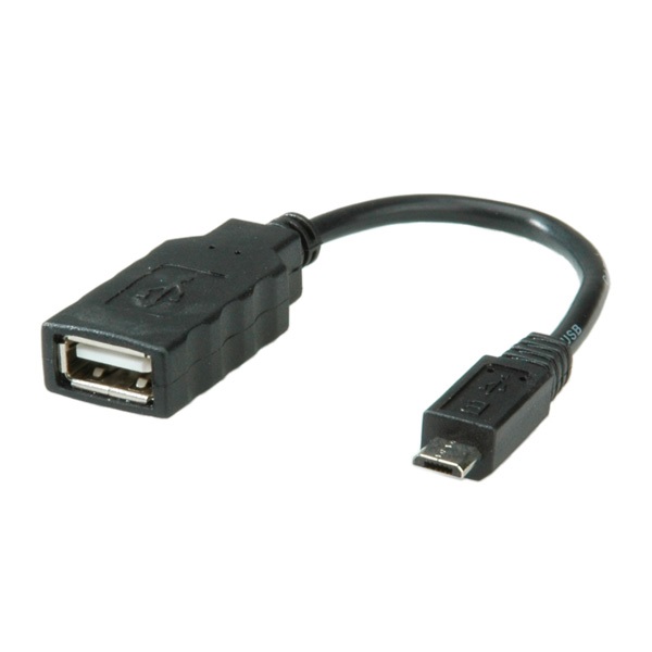 ROLINE Kábel USB 2.0 OTG kábel, 0,15m, fekete