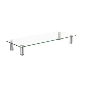 ROLINE Monitor/Laptop asztali állvány, edzett üveg, állítható rozsdamentes acél lábakkal