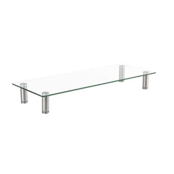 ROLINE Monitor/Laptop asztali állvány, edzett üveg, állítható rozsdamentes acél lábakkal