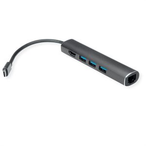 VALUE Dokkoló Type-C - 4K HDMI, 3x USB 3.2 Gen 2, Gigabit ethernet