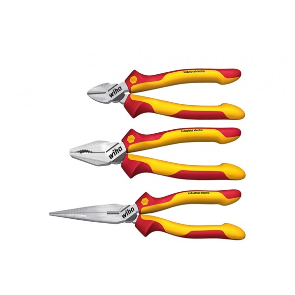 WIHA szigetelt kombinált-, oldalcsípő és telefonfogó készlet 3 darabos