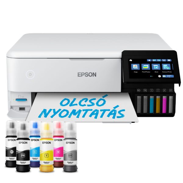 Epson EcoTank L8160 színes tintasugaras fotó MFP, A4, duplex, LAN, WiFi, fehér