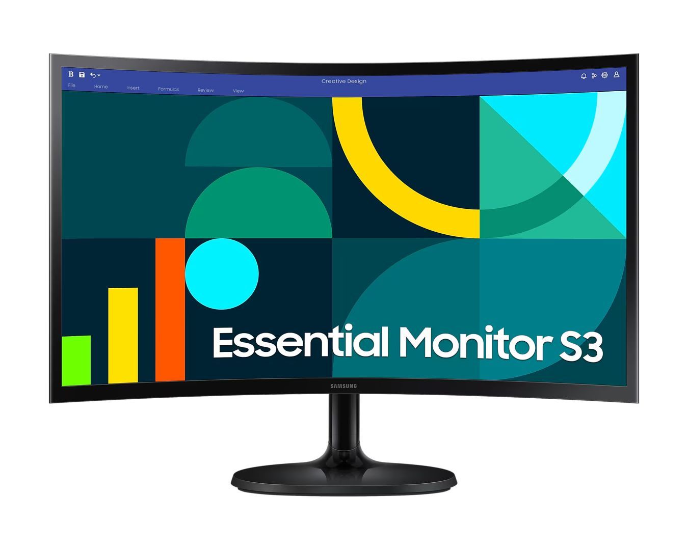 SAMSUNG Ívelt VA monitor 24" S36GD, 1920x1080, 16:9, 250cd/m2, 4ms, HDMI/VGA