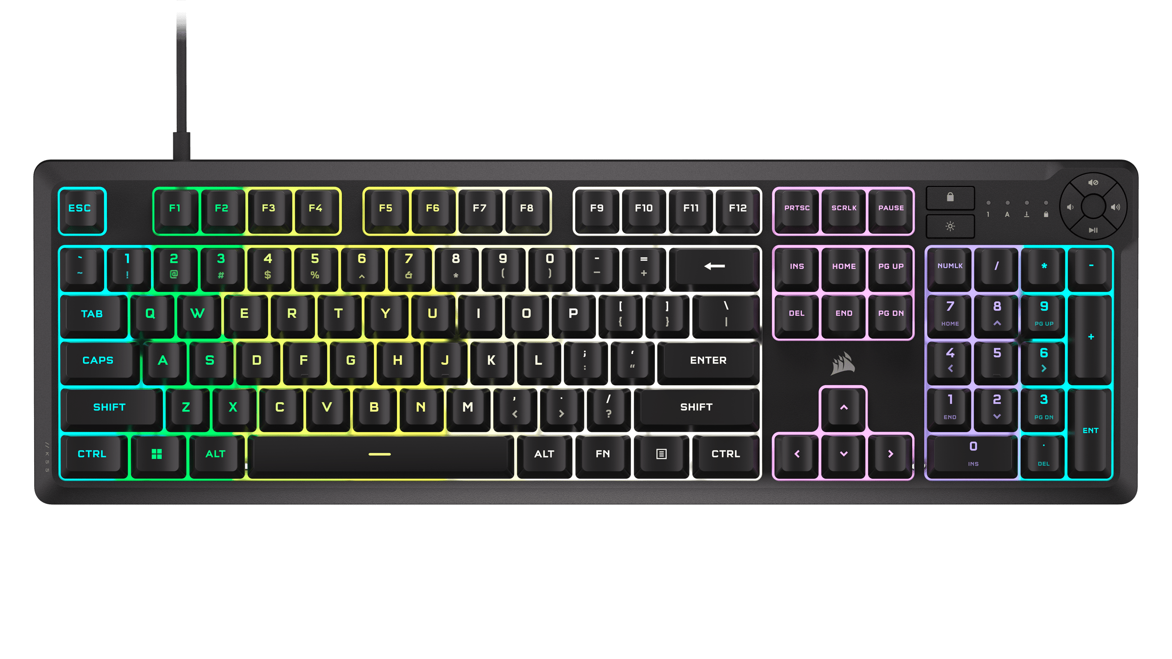 CORSAIR K55 CORE RGB Gamer Billentyűzet, fekete