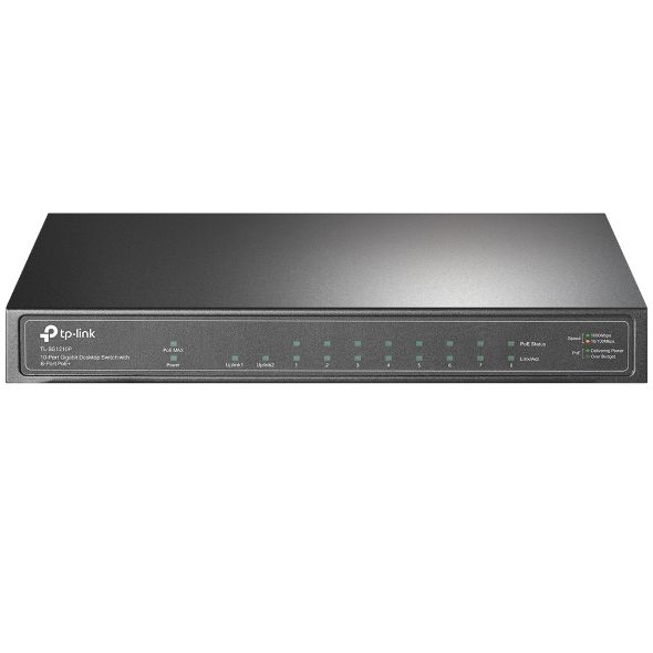 TP-LINK TL-SG1210P 10-Port Gigabit Desktop Switch with 8-Port PoE+