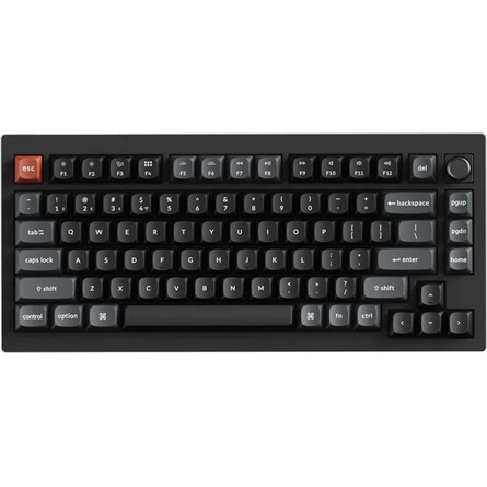 Keychron V1 Ultra 8K Bluetooth / vezeték nélküli magyar Silk POM Brown mechanikus billentyűzet fekete