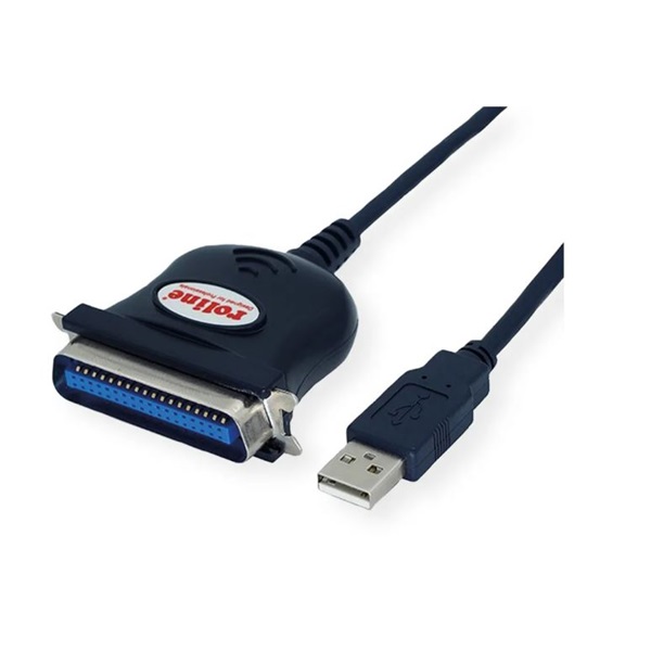 ROLINE Adapter USB-A - Parallel IEEE1284 konverter, C36, 1,8m, fekete