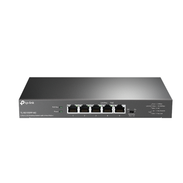 TP-LINK TL-SG105PP-M2 5-Port 2.5G Desktop Switch with 4-Port PoE++