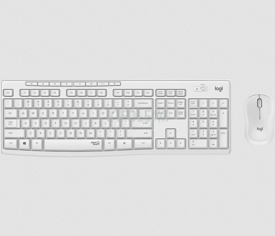 LOGITECH Billentyűzet + egér - MK295 Silent Vezeték Nélküli Combo Piszkosfehér, HUN