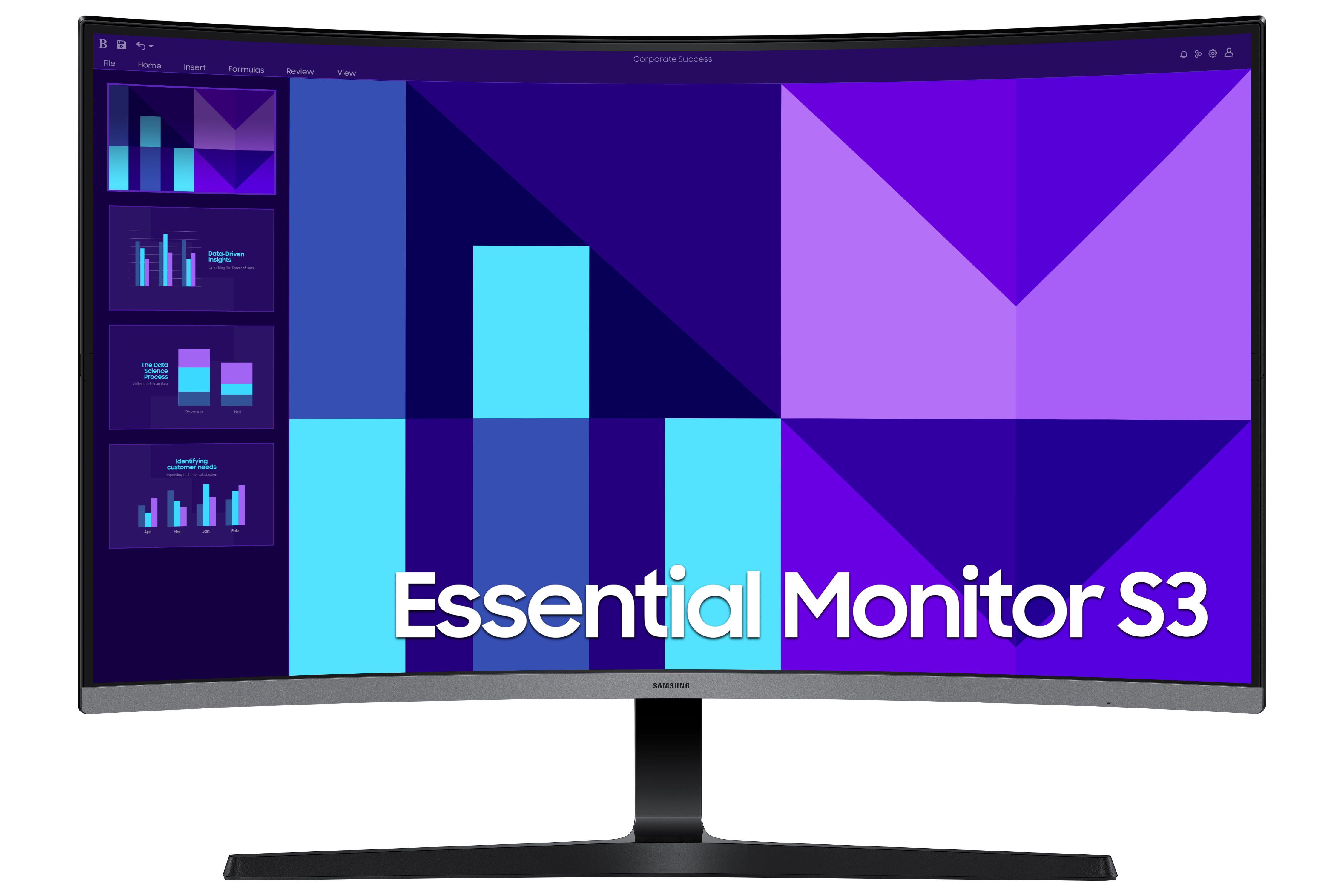 SAMSUNG Ívelt VA 100Hz monitor 32" S39GD, 1920x1080, 16:9, 250cd/m2, 4ms, HDMI/VGA