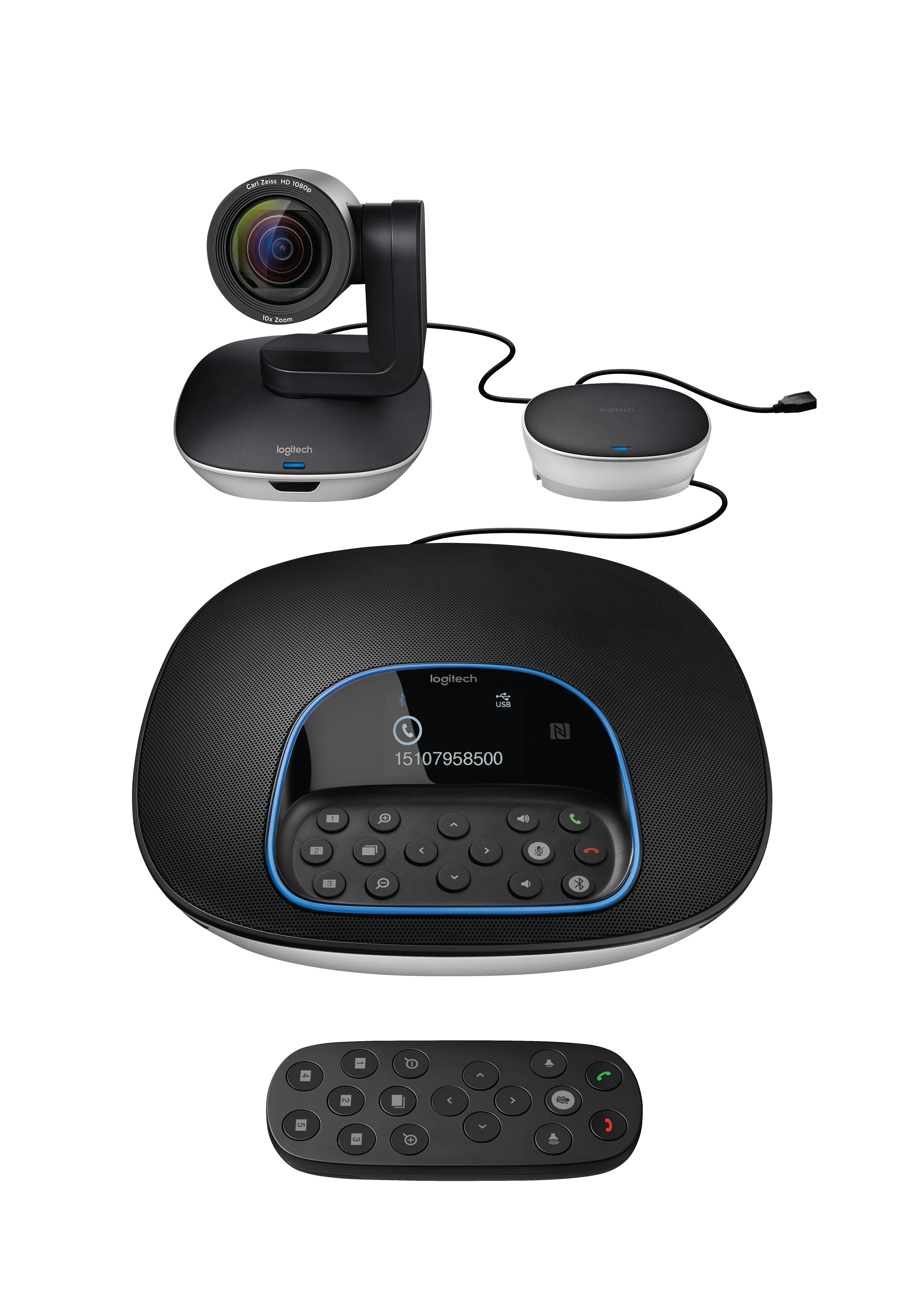LOGITECH Webkamera - Group 1080p Mikrofonos Kihangosító Hub Távirányító Fali/Asztali Rögzítő
