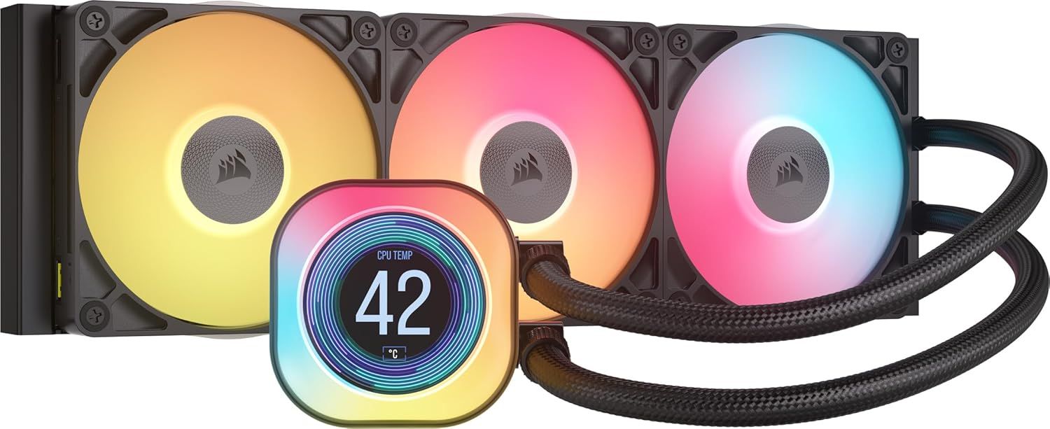 Corsair iCUE Link Titan 360 RX LCD processzor vízhűtő fekete