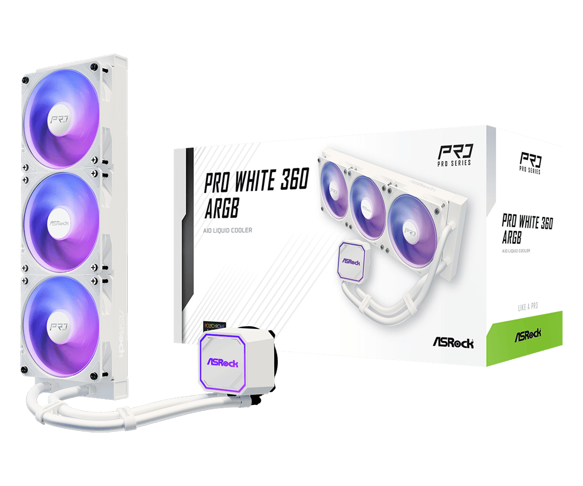 Asrock PRO WHITE 360 ARGB processzor hűtő fehér