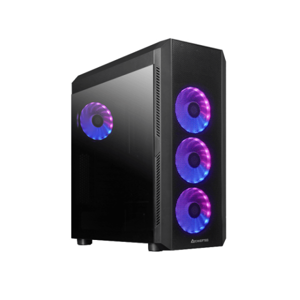 Chieftec SCORPION 4 táp nélküli ablakos Mid Tower számítógépház fekete