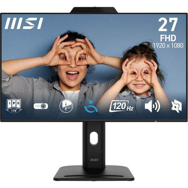 MSI PRO MP272PMG - 27" FHD IPS 120Hz DP HDMI VGA USB PIVOT kamera, fekete
