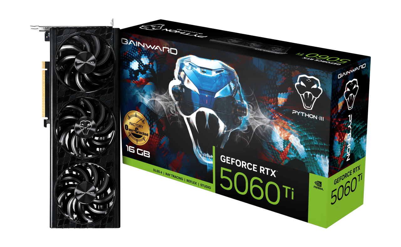 Gainward GeForce RTX 5060 Ti Python III OC 16GB GDDR7 128-bit grafikus kártya