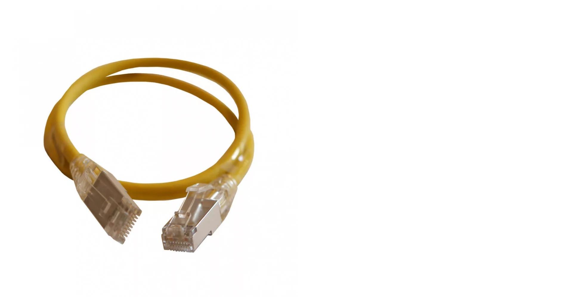 LEGRAND patch kábel RJ45-RJ45 Cat6A árnyékolt (S/FTP) LSZH (LSOH) 0,5 méter sárga d: 5,2mm AWG28 LCS3