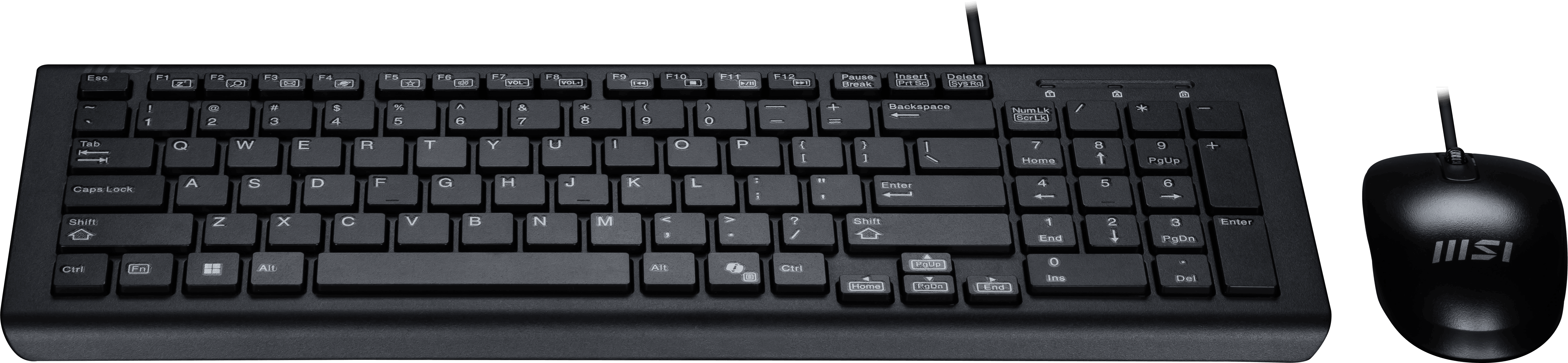 MSI USB magyar membrán billentyűzet + egér fekete