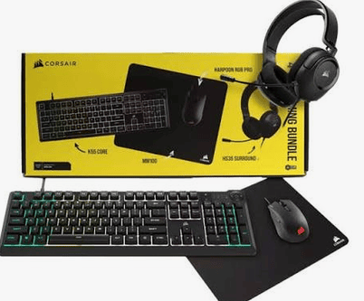 Corsair 4in1 vezetékes gamer billetyűzet+egér+fejhallgató+egérpad