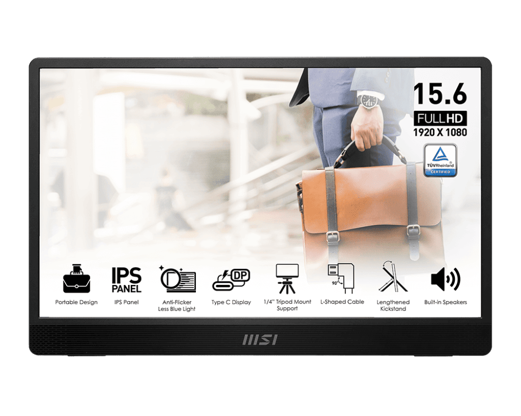 MSI PRO MP161 E2 15.6" IPS LED hordozható monitor szürke