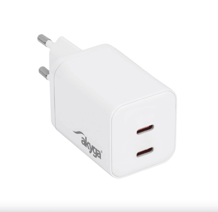 Akyga AK-CH-29  USB Töltő 2x USB-C PD 5-20V / max. 3A 45W Quick Charge 3.0 GaN