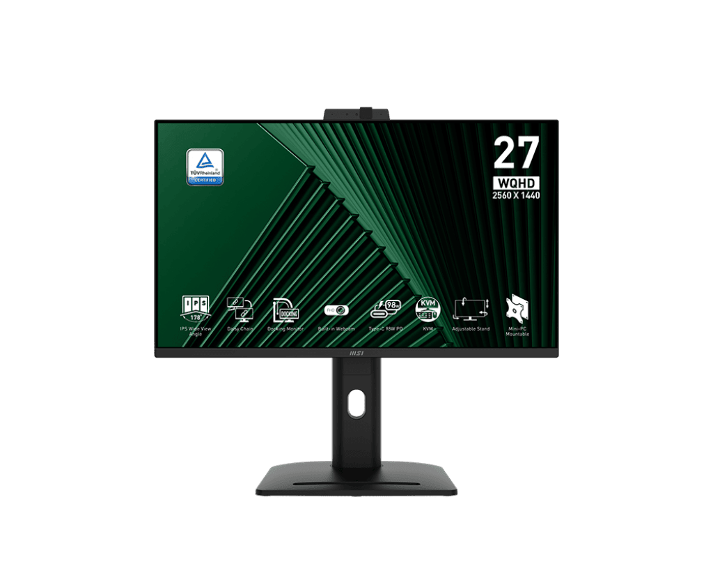 MSI PRO MP275QPDG 27" IPS QHD 100Hz DP HDMI USB-C USB PIVOT monitor, fekete