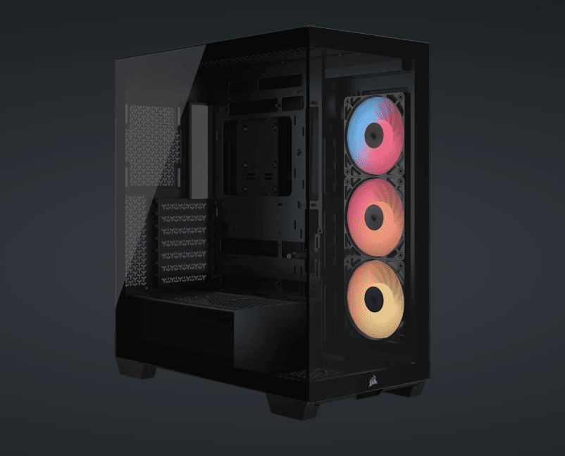 Corsair 3500X RS-R ARGB táp nélküli ablakos Mid Tower számítógépház fekete