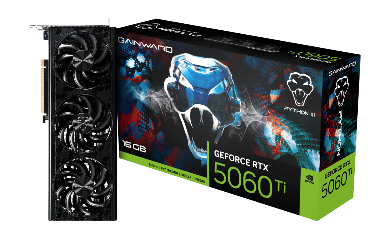 Gainward GeForce RTX 5060 Ti Python III 16GB GDDR7 128-bit grafikus kártya