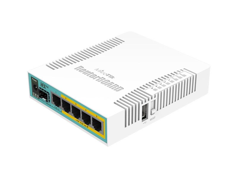 MIKROTIK Vezetékes Router hEX PoE 5x1000Mbps + 1x1000Mbps SFP, Beltéri, RB960PGS