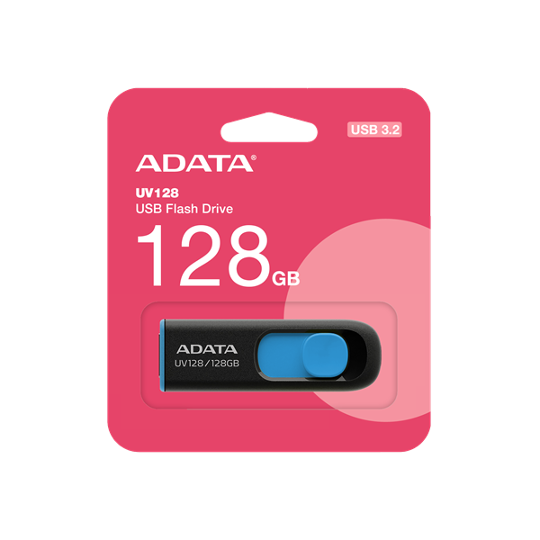 ADATA 128GB DashDrive UV128 USB-A 3.0 pendrive BOX fekete-kék