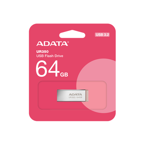 ADATA Pendrive 64GB, UR350 USB 3.2, fémházas, barna