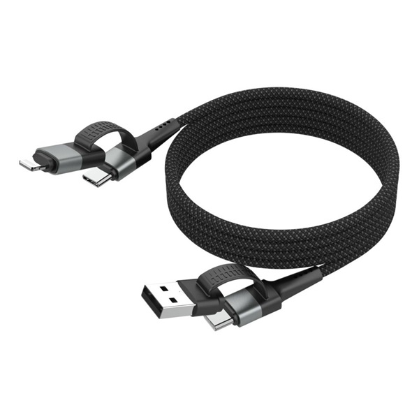 ANSMANN Kábel USB, Mágneses, USB-A/C – USB-C/Lightning, 1,2m