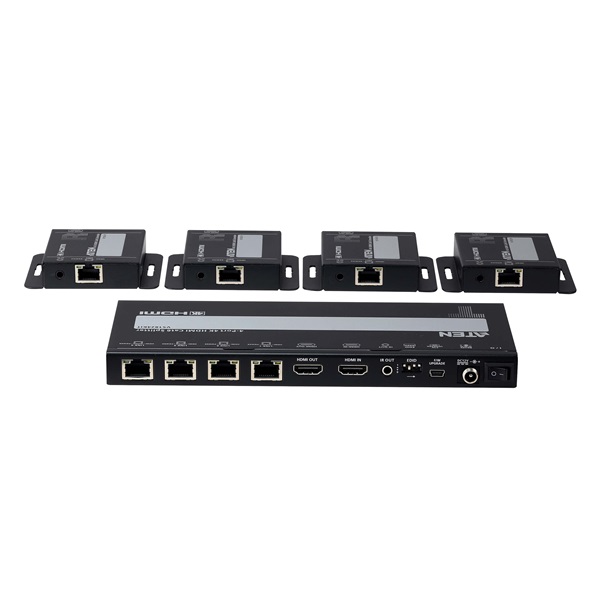 ATEN 4-Port 4K HDMI Cat 6 Splitter with Receivers