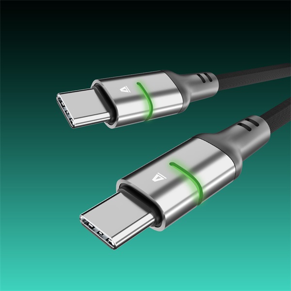 AVAX Töltőkábel, USB-C - USB-C, Fonott, 60W, 3 méter, fekete