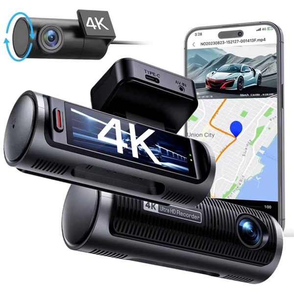 BLACKBIRD Autós Kamera L60 IPS 4K+4K Wifi, applikációs vezérlés
