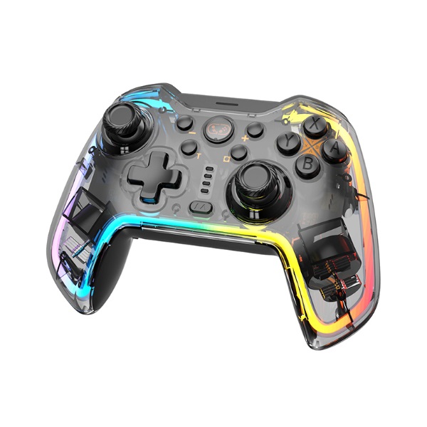 BLACKBIRD Kontroller - Nintendo Switch/Lite/OLED/Android/IOS/PC, Vezeték nélküli Bluetooth 5.0, Átlátszó Fehér RGB